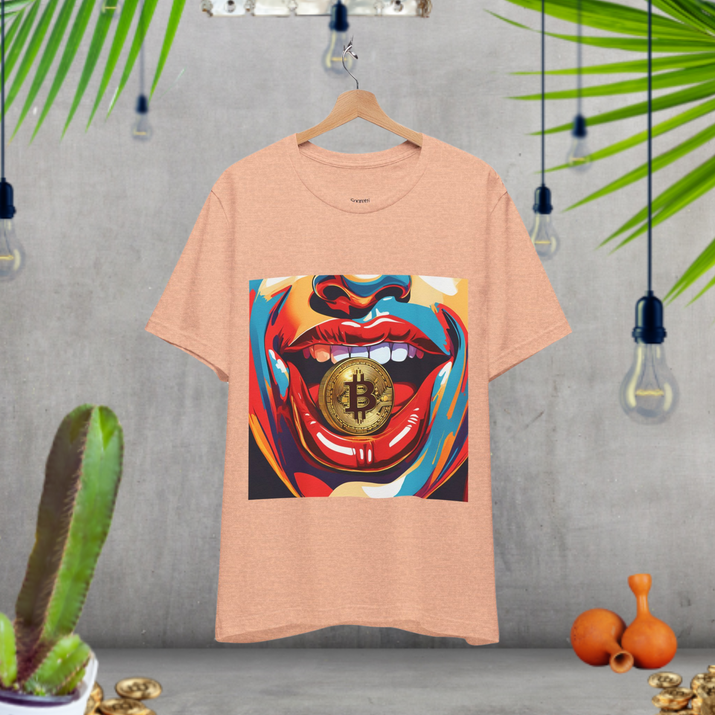 BITCOIN RED LIPS T-SHIRT